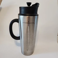 Starbucks 2003 Barista Stainless 16 oz French Press Travel Insulated Coffee Mug 