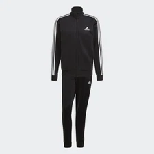 adidas men Essentials 3-Stripes Track Suit Black Set Top Bottom GK9651 Sz XL