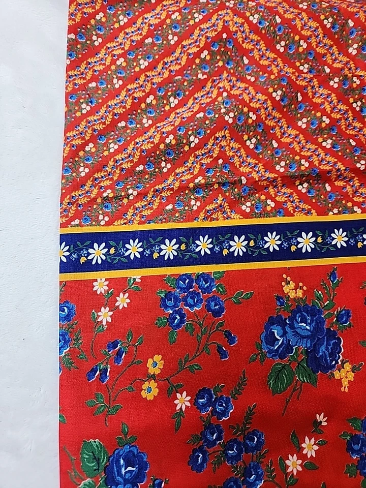 VTG Ditsy Floral CALICO Red Floral Cottagecore "Like" Cranston 1.6Y 70s 80s - Image 4 of 4