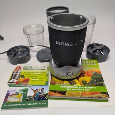SET NutriBullet Magic Bullet 600W Personal Blender NB-101S Set Cups Blades Books