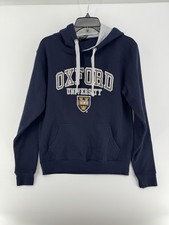 Oxford University Hoodie Sweatshirt Adult MD Navy Blue Spellout Logo