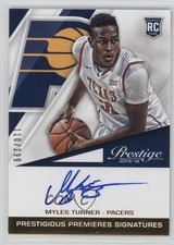 2015 Panini Prestige Prestigious Premieres Signatures /299 Myles Turner Auto 3f2