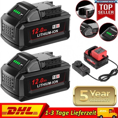 1/2Pack M18 Akku Für Milwaukee M18 18V 12 Ah Li-Ion 48-11-1860 48-11-1852 Neu