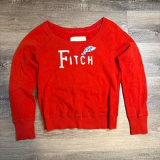 Y2K Abercrombie Fitch Red Raglan Scoop Neck Sweatshirt Fitch Logo Winged L