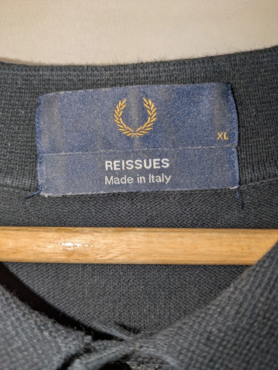 Fred Perry Reissues Polo De Punto Negro Made In Italy XL K7303