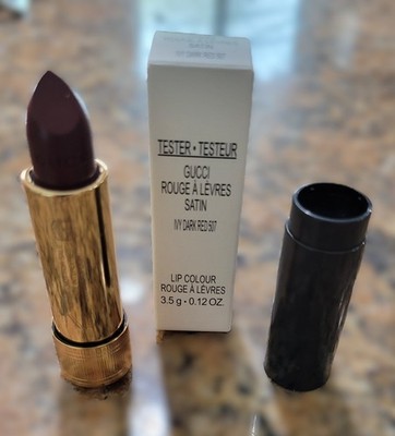 Gucci Rouge A Levres Satin Lipstick Ivy Dark Red #507 - 0.12oz -BNIB