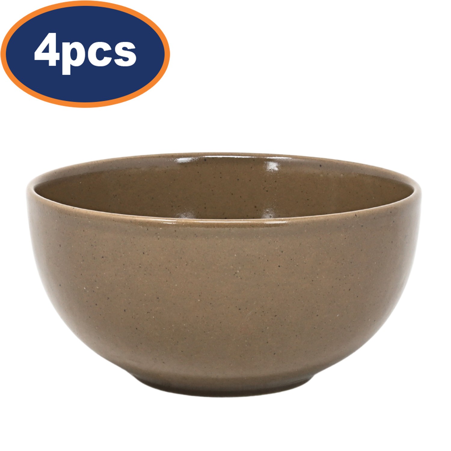 Salad Bowl 15.5cm Taupe Ceramic Stoneware Matt Soup Food Serving Dinnerware 4Pcs