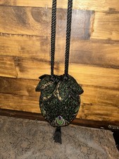 Vintage Fully Beaded Peacock Purse Evening Formal Bag