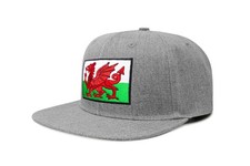 Country Hat, Adjustable Snapback Trucker Baseball Cap (Wales, Grey Flatbill)