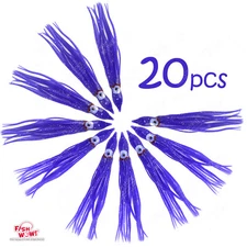 20pcs Purple Fish WOW!® 4.75" Fishing Squid Skirts Octopus lures Hoochies 12cm