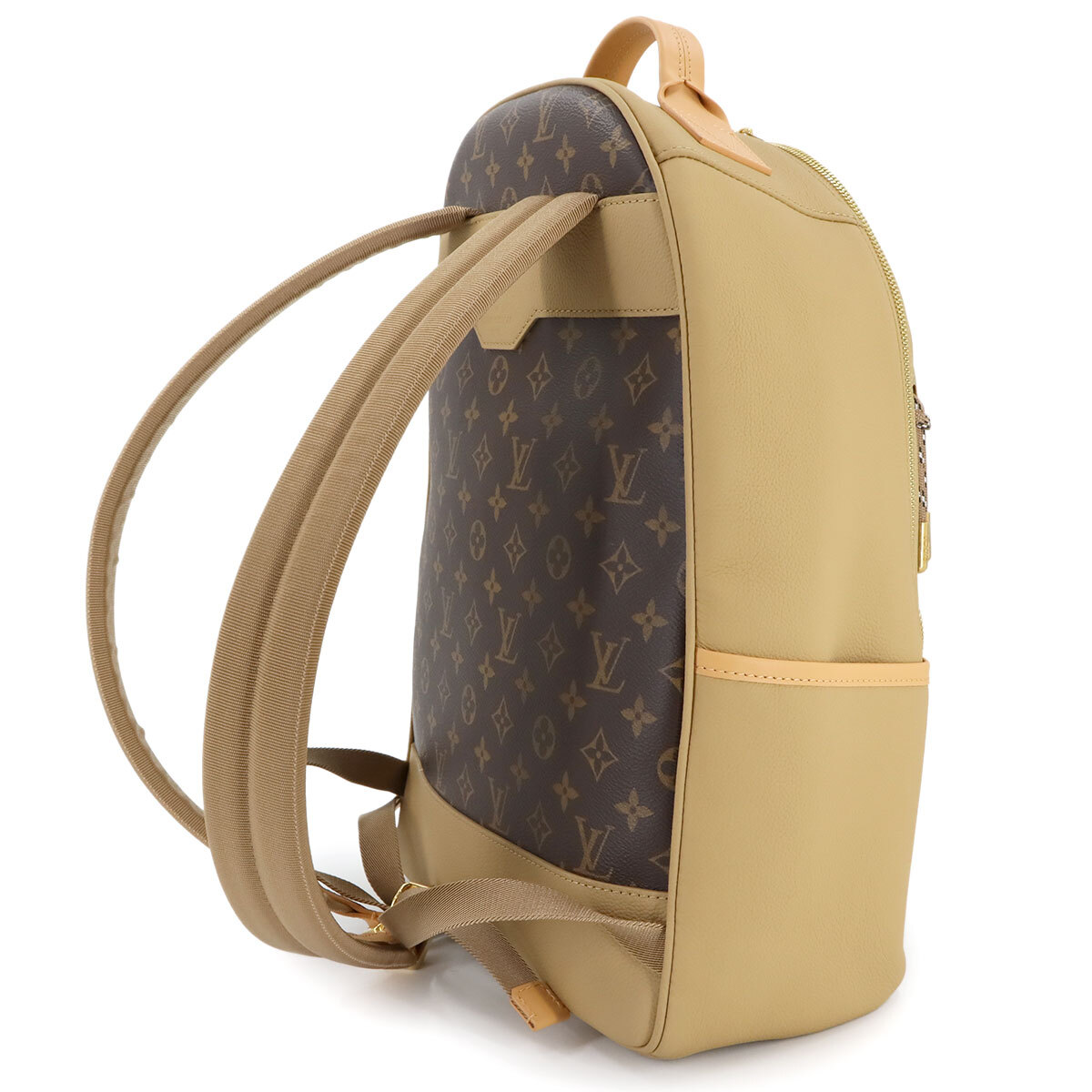 LOUIS VUITTON Monogram Outdoor Backpack Leather Brown Beige