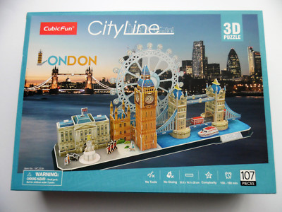 3D Puzzle Cityline London CubicFun Tower Bridge Big Ben Buckingham City Line