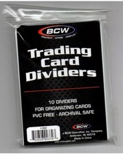 10 20 50 BCW Trading Card Dividers for Storage Boxes Regular Tall Horizontal