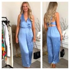 NWT ZARA SATIN JUMPSUIT WITH WRINKLED EFFECT 3897 078 Sz-XS/M