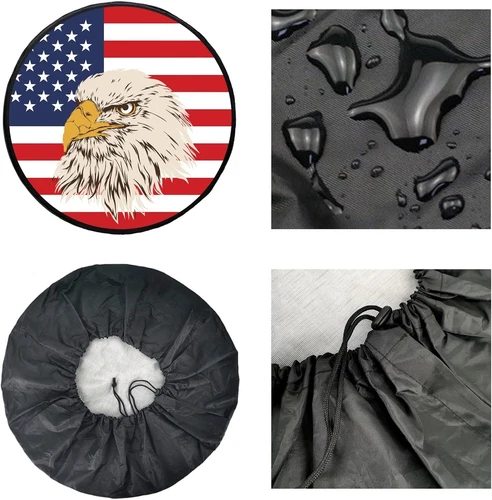 14" Silver Spare Tire Cover Heavy Duty Vinyl for Trailer RV Popup Camper SUV - Bild 3 von 24