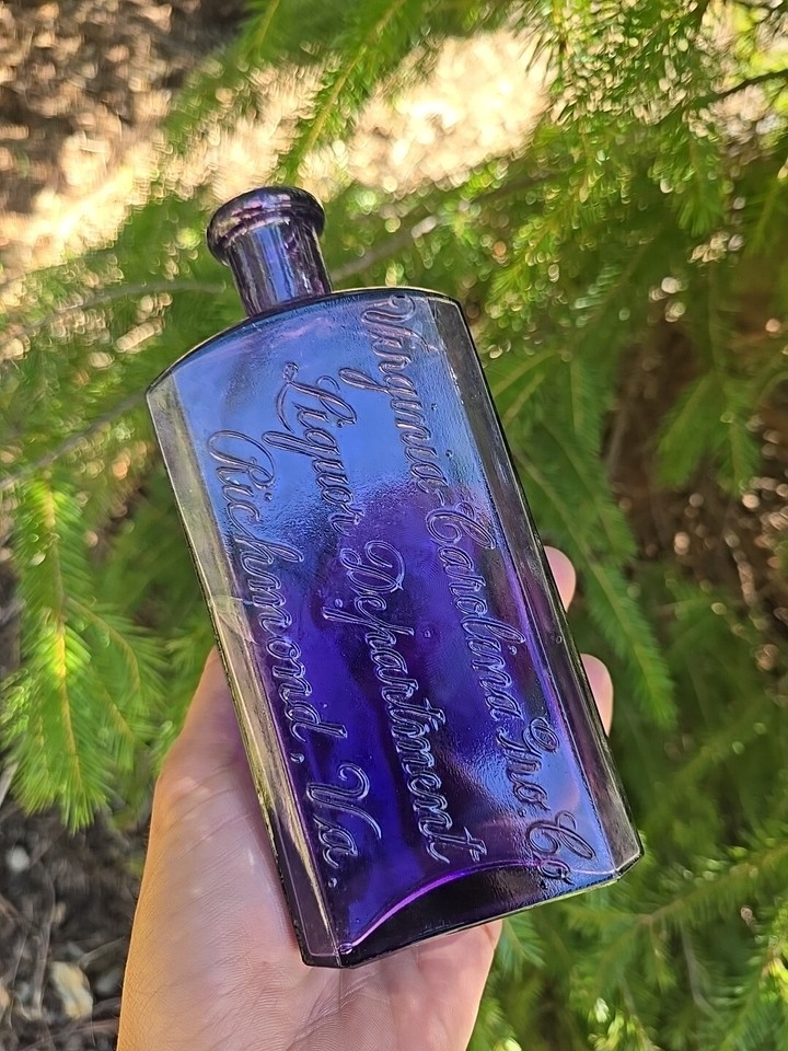 Spectacular Antique Richmond Va Liquor Bottle☆Old Purple Virginia