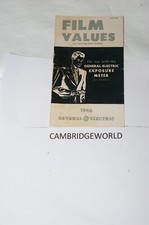 GE GENERAL ELECTRIC EXPOSURE LIGHT METER FILM VALUES 1946 12 PAGE BOOKLET