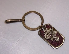  HARLEY DAVIDSON Dog Tag Style EAGLE  KEYRING. Free Shipping USA  EZ Gift Item.