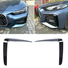 Gloss Black Front Bumper Side Vent Trim Fang Cover Fits BMW M440i G22 G23 2021+
