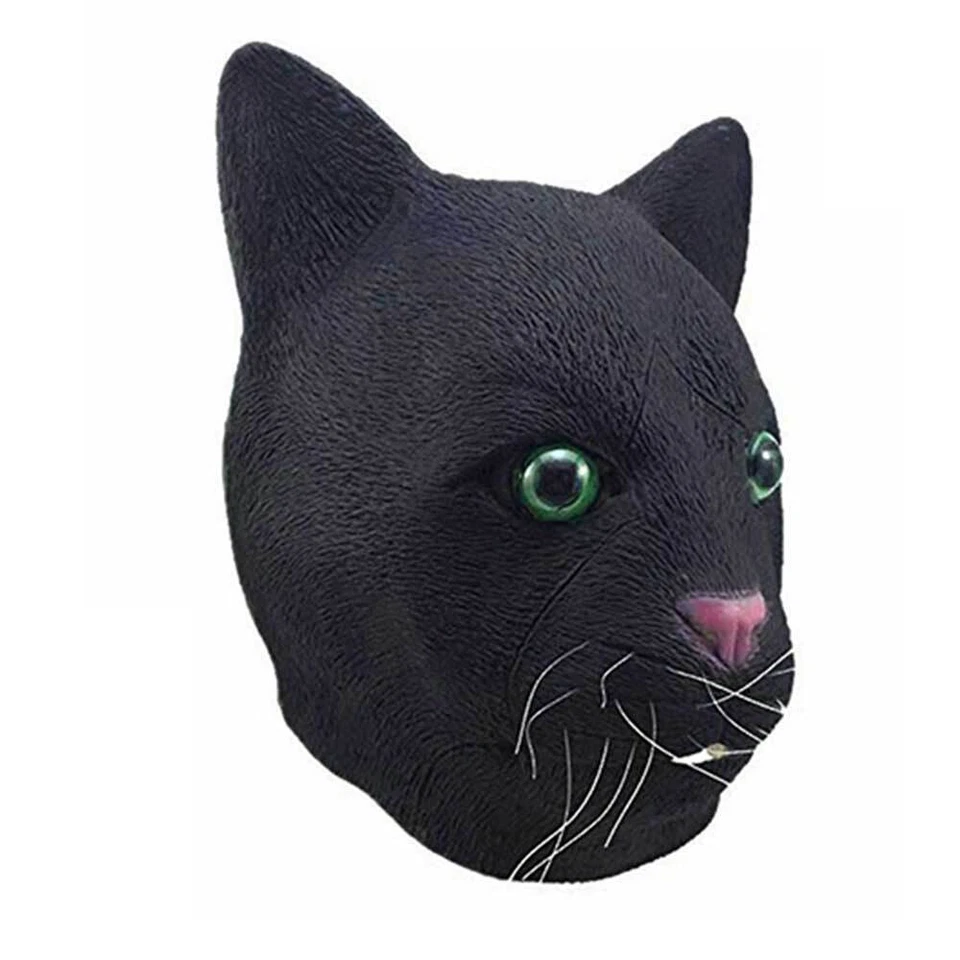 Máscara Cabeza de Gato Negro Animal Halloween Disfraz Cosplay Fiesta Espeluzn... - Imagen 2 de 4