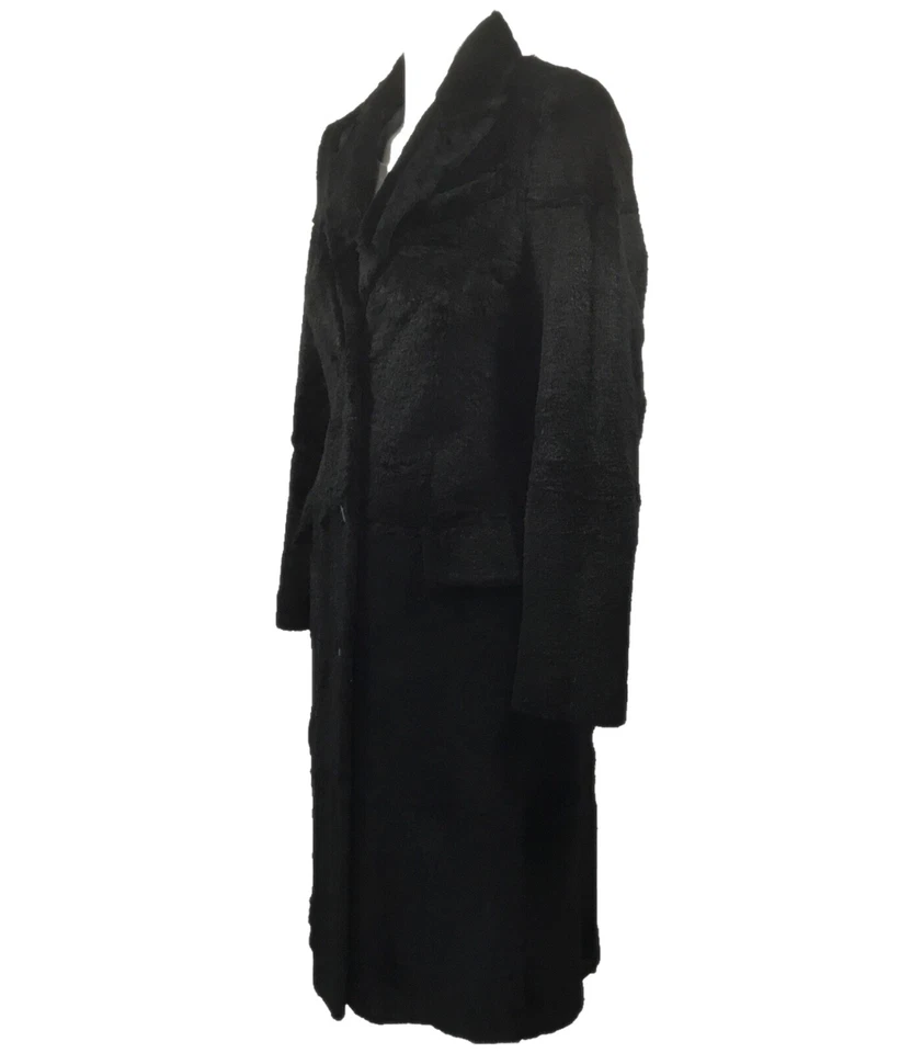 Abrigo negro vintage de piel de conejo SALVATORE FERRAGAMO de segunda mano, talla 8 Foto 2 de 3