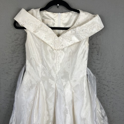 Jessica McClintock Dress Girls 16 White Organza Lace Trim Event Easter Occasion - Picture 2 of 21