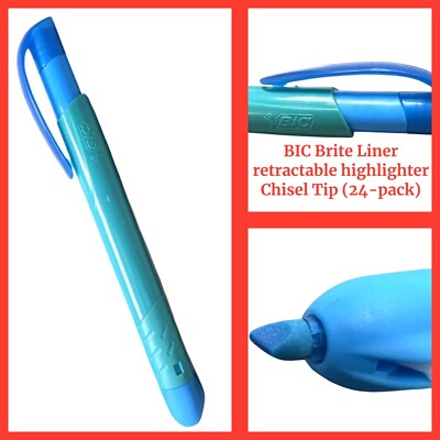 BIC Brite Liner Highlighter Chisel Tip - Blue -  50-Pack - BUY IN BULK AND SAVE