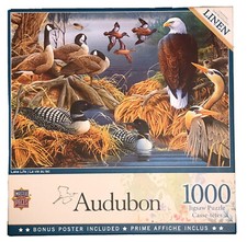 Audubon 1000 Pc Jigsaw Puzzle Titled Lake Life Bald Eagle Geese NEW SEALED