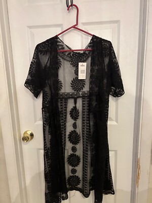 SHEER LACE LONG TUNIC ONE SIZE FITS ALL