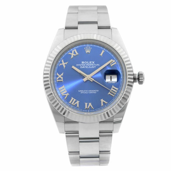 Rolex Datejust 41 Blue Men's Roman 