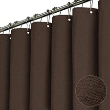 Extra Long Shower Curtain 72x84 Inches Long Linen Textured Heavy Duty Fabric