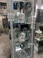 180 cm Tall crushed crystal bookcase, Glitz sparkle display cabinet Extra Large