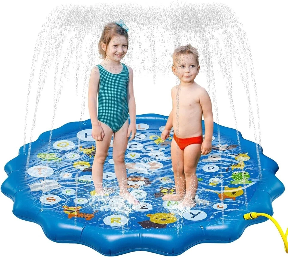 172cm Splash pad For Kids Sprinkler Water Play Mat Inflatable Spray Outdoor Pool - image 4 of 4