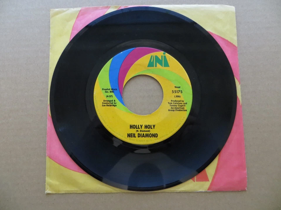 Neil Diamond – Holly Holy - 1969 - UNI Records 55175 7" Single G/Generic - Image 3 of 4