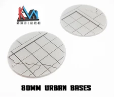 3D Printed - 80mm Scenic Urban City Street Bases - 2 Styles