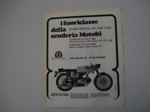 advertising Pubblicità 1969 MOTO MOTOBI 250 SPORT SPECIAL - Zdjęcie 1 z 1