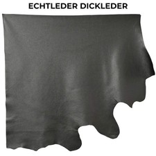 DICKLEDER Echtleder grob genarbtes schwarzes Leder ca. 1,0 m2 | 1/4 Lederhaut