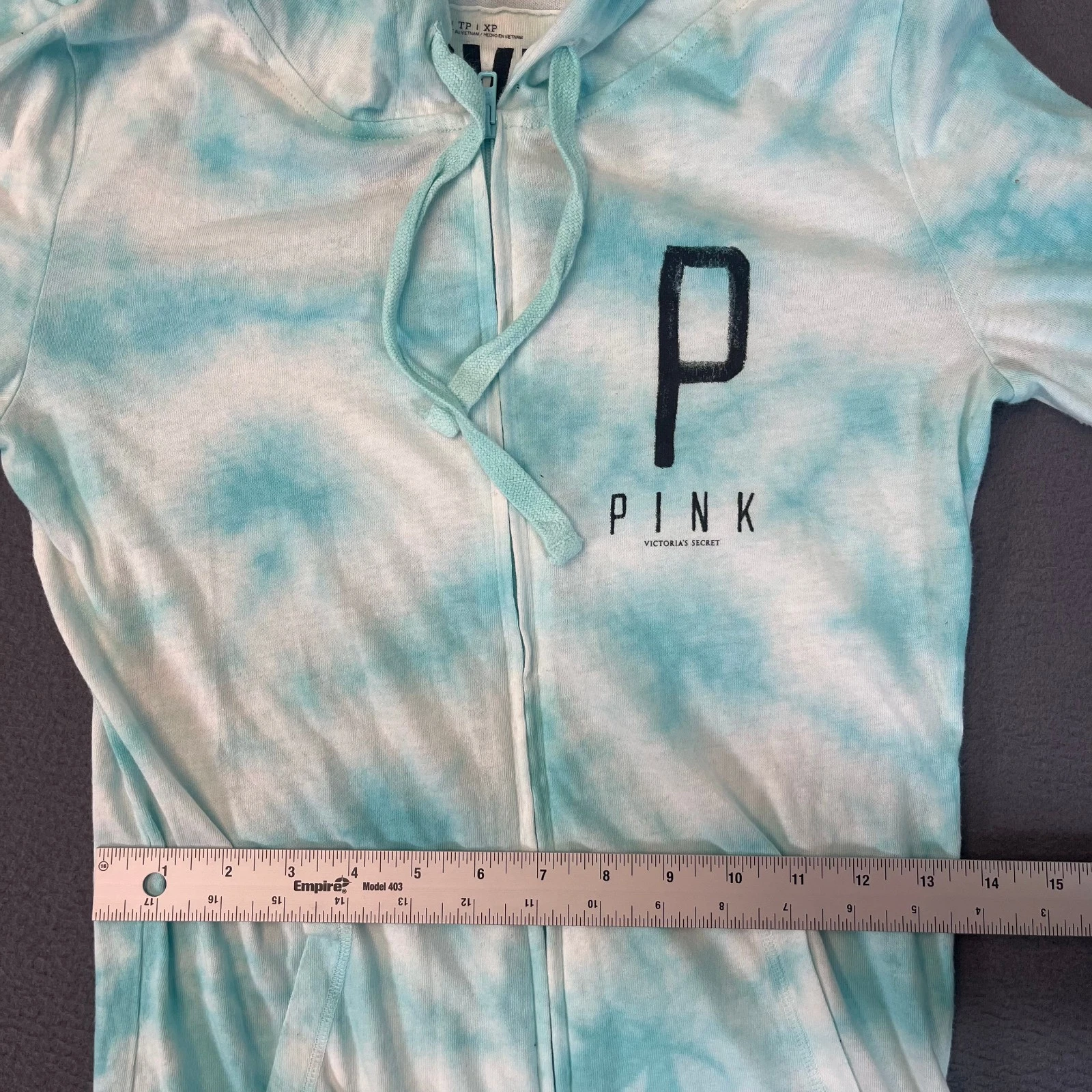 UNDERCOVER Felpa con cappuccio rosa Victorias Secret blu tie dye Spell Out XS full zip cielo