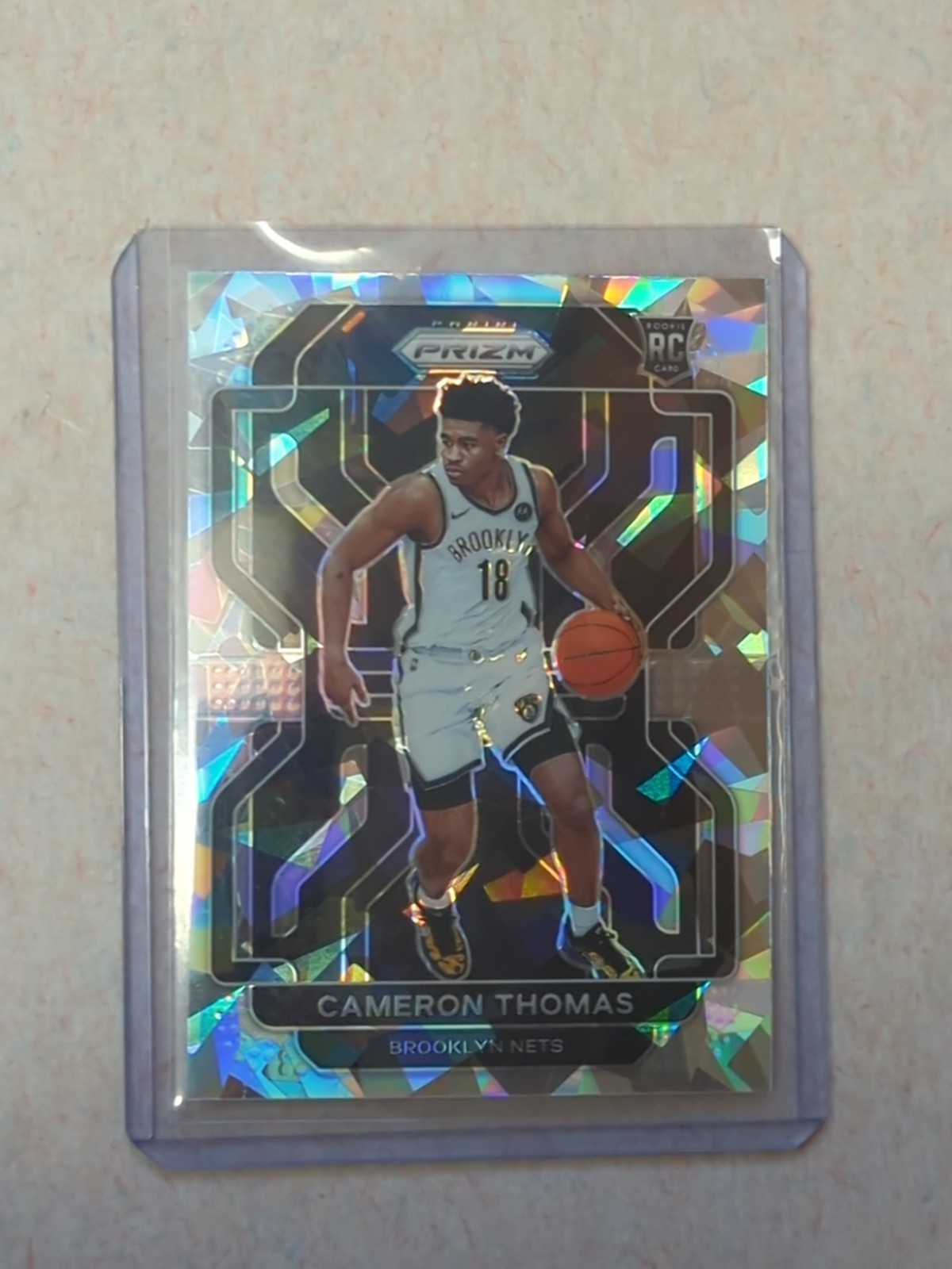 2021-22 Panini Prizm Cameron Thomas Cracked Ice Prizm RC #297