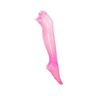 Neon Pink Fishnet Thigh-High Stockings - Mid-Thigh Length