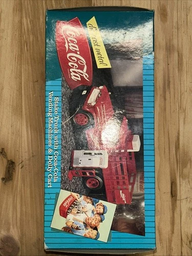 VTG Coca Cola 1996 Stake Bed Truck Vending Machines Dolly DIE CAST METAL NIB