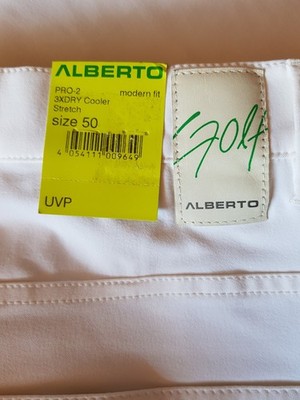 Alberto Golfhose Herren Weiß Gr. 50 PRO-2 Modern Fit 3XDRY Cooler Stretch NEU