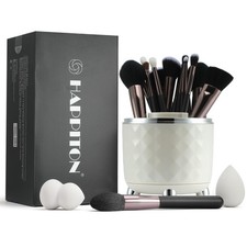 HAPPITON Makeup Brushes Set 17PCS Beauty Tool Kits for Eye Face Brown