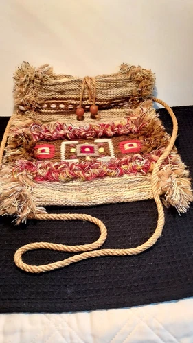 Boho Woven Purse Colorful Crossbody Style Unbranded Pre-owned