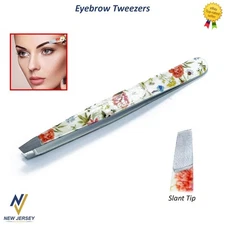 Eyebrow Tweezer Slanted Tip Stainless Steel Facial Hair Remover Clip Makeup Tool