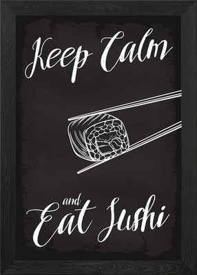 Keep Calm and Eat Sushi Gerahmtes Wandbild Poster Leinwanddruck Bild