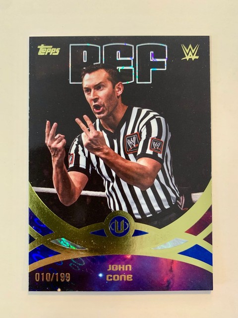 2026 Topps WWE Universe John Cone #/199 Blue Pulse Referee 299 SP Parallel