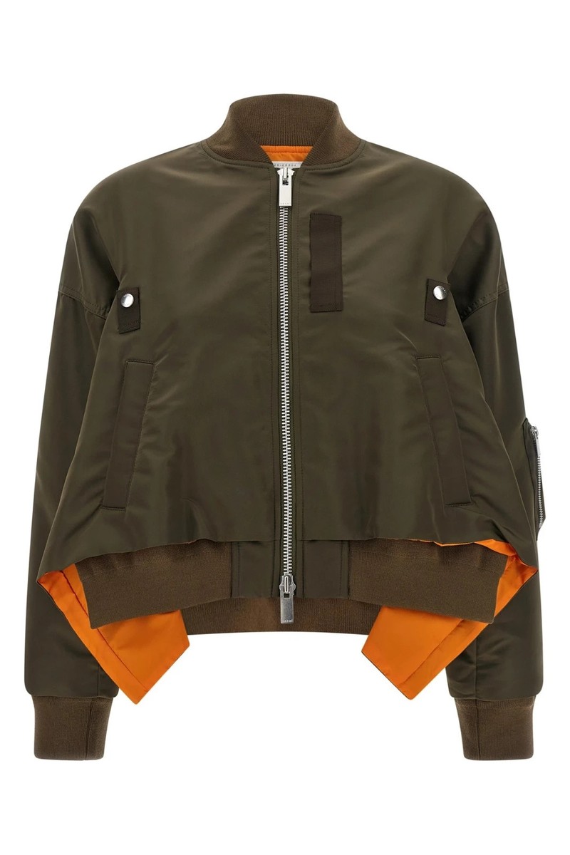 未使用品 sacai 24AW GONZ bomber JACKET 1 SACAI Assymetrical Green Nylon Bomber Jacket New & Authentic | eBay