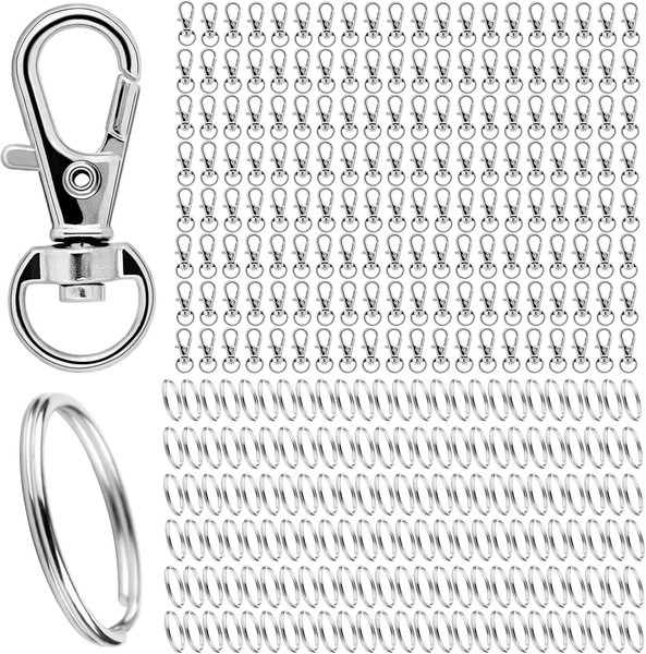 SchlüSselring Karabiner 320 StüCk Mit Drehgelenk FüR Basteln Selber Machen-image