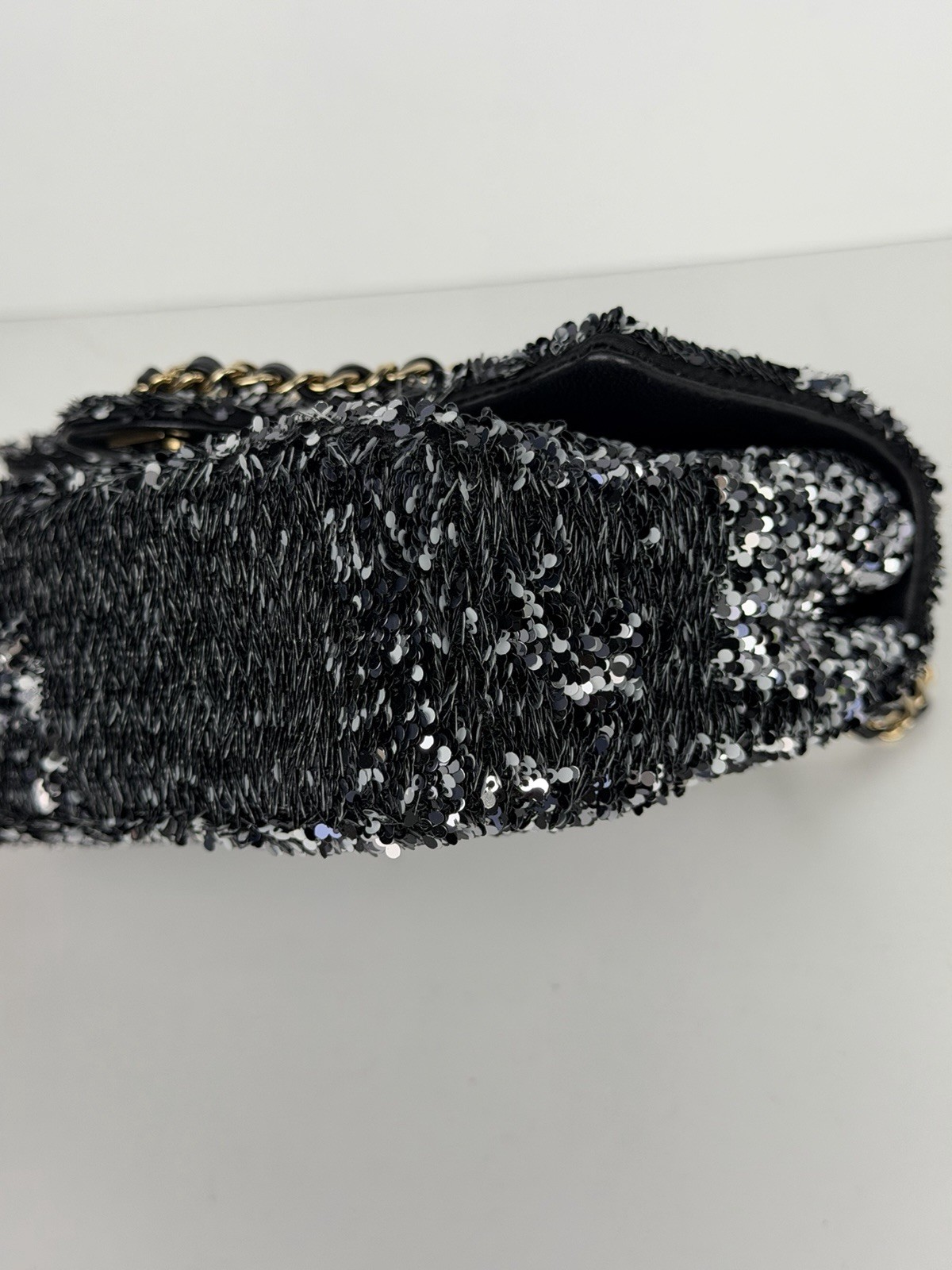 Chanel Sequin Mini Rectangular Flap Bag in Black … - image 5
